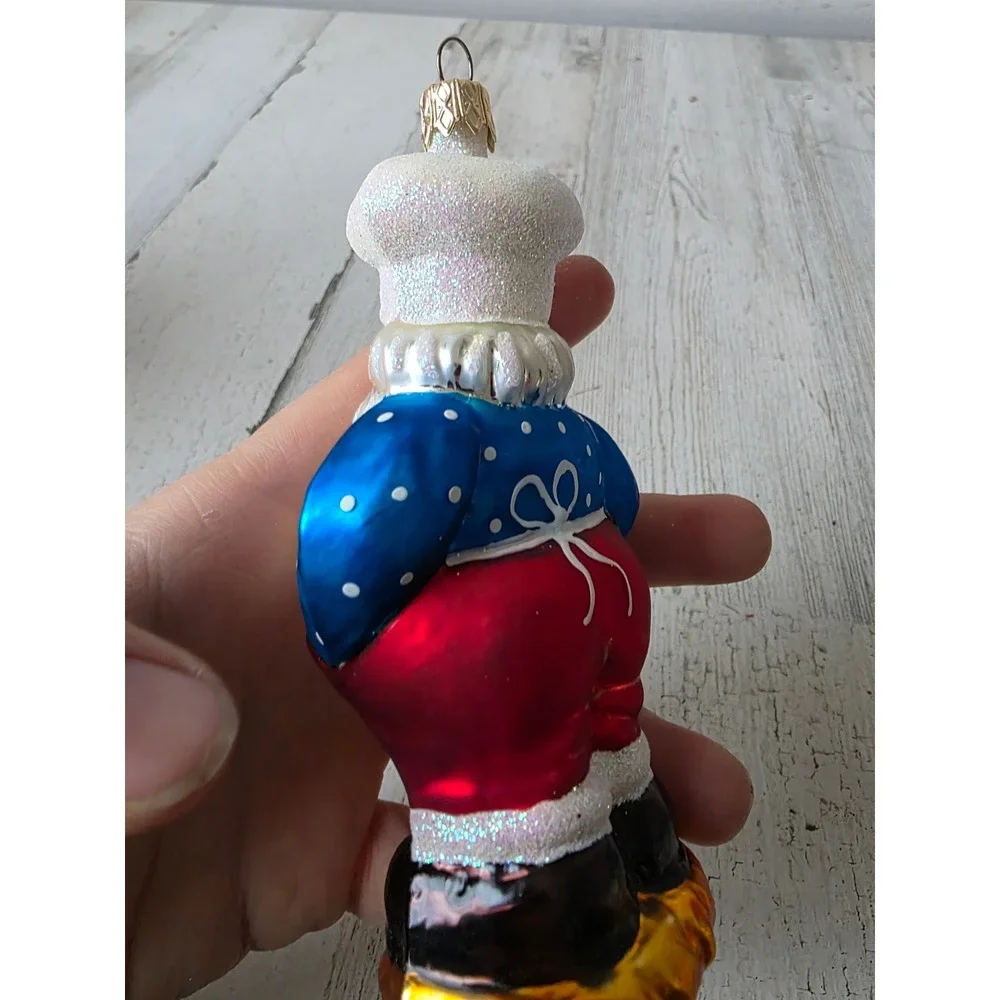 Glitter baking Santa Baker cook‎ ornament glass Xmas tree
